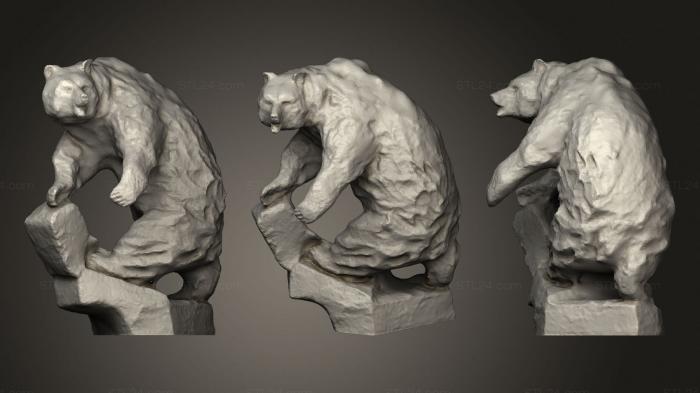 Статуэтки животных (Гризли, STKJ_2237) 3D модель для ЧПУ станка